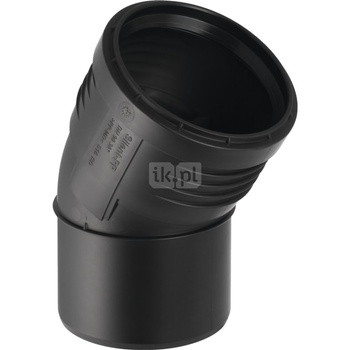 Kolano 30' GEBERIT Silent-PP, PP / PP, 90 mm, DN 90 x 90 mm x DN 90 (końcówka wciskowa x mufa wciskowa), (głębokość: 18 mm) z uszczelką