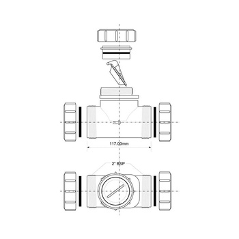 Złączka nakrętno-nakrętna z zaworem zwrotnym 50x50mm