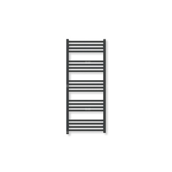 Grzejnik elektryczny TERMA FIONA ONE 480 x 1140 mm, kolor czarny jak kruk RAL9005, moc 400 W, podłączenie E8, kabel spiralny z wtyczką 2,5m