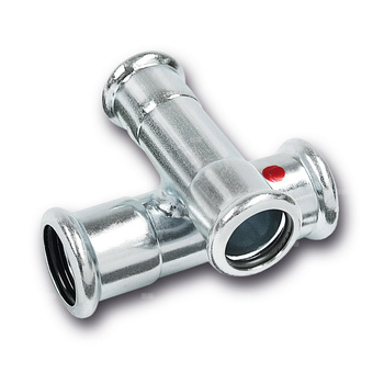 Czwórnik Concept By SANHA Therm dwupłaszczyznowy spawany stal 18 mm x 18 mm x 15 mm x 15 mm, zw x zw x zw x zw