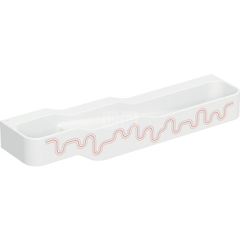 Umywalka GEBERIT Bambini 4-stanowiskowa prostokątna (rynna, elementy dekoracyjne), biała, 1800mm, bez otworu na baterię, bez odpływu przelewowego, półka od ściany