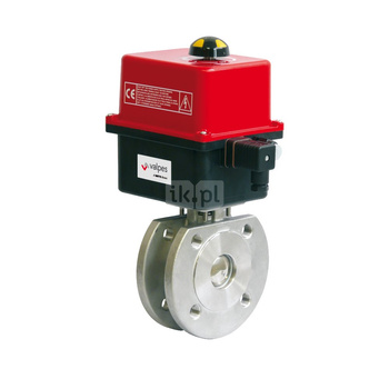 Zawór odcinający kulowy ze stali nierdzewnej typ 221/223, kołnierzowy z napędem elektrycznym 24V AC/DC, Pnom=1.6MPa, Tmax=180C DN 20