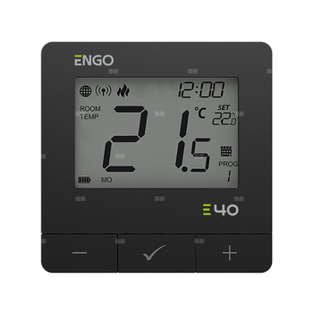 Programowany, Internetowy, natynkowy regulator temperatury ZigBee/868MHz, bateryjny, czarny