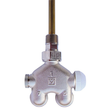 Zawór termost. do grzejn. HERZ VUA-40 kątowy mosiądz 1/2'' x 3/4'' rozstaw osi 40 mm do systemu jednorurowego z rur. zanurz.