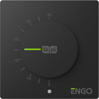 Regulator temperatury, 230V, czarny, dobowy, natynkowy z pokrętłem