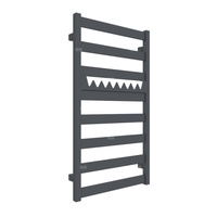 Grzejnik elektryczny TERMA VIVO 500 x 910 mm, kolor szary antracytowy RAL7016, moc 400 W, podłączenie E8, kabel spiralny z wtyczką