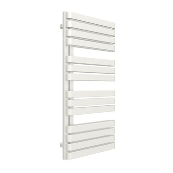 Grzejnik elektryczny TERMA WARP S 500 x 1110 mm, kolor biały drogowy RAL9016, moc 800 W, podłączenie E8, kabel prosty bez wtyczki z maskownicą złocisty