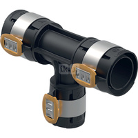 Trójnik redukcyjny Geberit FlowFit: Materiał=PPSU, d=63mm, d1=50mm, d2=63mm