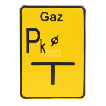 Tabliczka oznaczeniowa z aluminium "PK" (punkt końcowy)