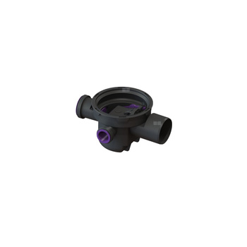 Wpust piwniczny z syfonem dwa dopływy DN 50, jeden dopływ DN 70 z zaślepką