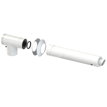 Rura powietrzno-spalinowa z zakończeniem poziomym Concept By JEREMIAS pp 60/100mm x 60/100mm, długość 750 mm