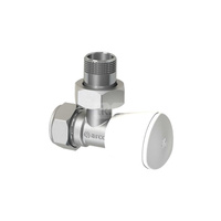 Zawór grzejnikowy ARCO TEIDE PLUS kątowy (kąt prosty), połączenie 1/2'' x 15 (chrom) biały