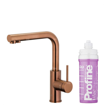 DUERO PURE BASIC Bateria kuchenna z funkcją filtracji wody, Brushed rose gold + Zestaw filtrujący PROFINE Lilac S