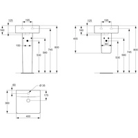 CONNECT UMYWALKA CUBE 40CM Z OTWOREM I Z