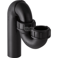 Syfon rurowy Geberit do zlewu, z nakrętką, wpust pionowy i wylot pionowy: d=50mm, d1=50mm, Czarny