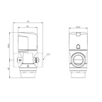 Zawór regulacyjny termostatyczny do wody ciepłej AFRISO ATM 561 mosiądz GZ 1'', DN 20, zakres temp. 20-43'C, Kvs 2.5 m3/h, maksymalna temperatura 90'C, maksymane ciśnienie 10 bar
