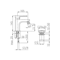 Bateria bidetowa KFA Armatura KORUND, chrom