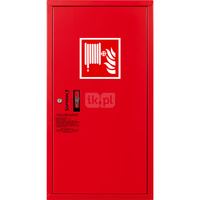 Hydrant DN 33 zawieszany boczny, wąż 30 m, ocynk fasada, zamek patent, RAL 3000 prawy