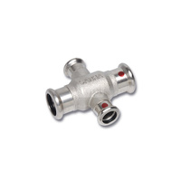 Czwórnik SANHA Therm jednopłaszczyznowy stal 15 mm x 15 mm x 12 mm x 12 mm, zw x zw x zw x zw