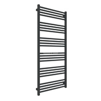 Grzejnik elektryczny TERMA FIONA ONE 600 x 1380 mm, kolor czarny jak kruk matowy RAL9005, moc 800 W, podłączenie E1, kabel prosty bez wtyczki 1,5m czarny