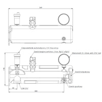 Zespół przyłączeniowy AFRISO GAK 3/4'' GW x GW, max. 3 bar + wskaźnik ciśnienia