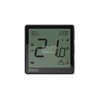 Internetowy, natynkowy regulator temperatury ZigBee, akumulatorowy, czarny