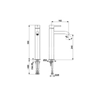 Bateria umywalkowa stojąca nablatowa KFA Armatura MOZA click clack, czarny, montaż blat / otwór na baterię