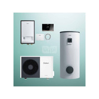 Pakiet Systemowy OZE - Pompa ciepła powietrzna powietrze-woda monoblok VAILLANT VWL 75/6A aroTHERM plus 7 kW 400 V + Moduł naścienny MEH 97/6 + Moduł komunikacji internetowej VR 940f + Zasobnik c.w.u. VIH RW 300/3BR + Regulator sensoCOMFORT VRC 720