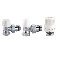 Komplet zaworów termostatycznych z głowicą serii 204, kpl. kątowy