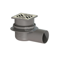 Wpust KESSEL z 1 przyłączem DN 70, odpływ poziomy (zdejmowany), kratka 100x100mm stal nierdzewna