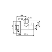 Zawór kątowy wing 1/2" x 3/8" chrom