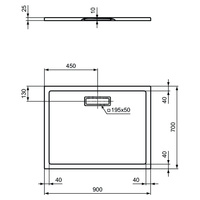 ULTRAFLAT NEW Brodzik 90x70 RECT BLC SILK