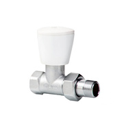 Zawór grzejnikowy ARCO TEIDE PLUS prosty, połączenie 1/2'' x 1/2'' (chrom) biały