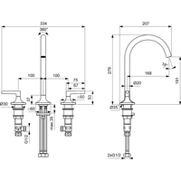 JOY NEO Bateria umywalkowa 3OT. DC LEVER CHR