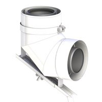 Kolano renowacyjne 90st. fi80/125mm do kominów ceramicznych z regulowaną podporą, z uszczelką