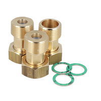 Śrubunek hydrauliczny AFRISO Zestaw z uszczelkami i dwoma zaworami zwrotnymi mosiądz (niklowany) GW 1'' z pierścieniem zacinającym