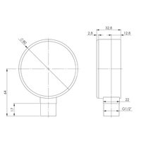 Manometr z rurką Bourdona AFRISO RF grzewczy 0/6 bar G1/2B radialne fi 80 mm, kl. 2.5%