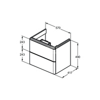 ADAPTO SZAFKA 57X41 2 DRWS ANCT/MT