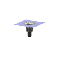 Wpust Ecoguss, DN70, odpł.pionowy, z nasadką Variofix i kratką/ramą nierdz. 138x138