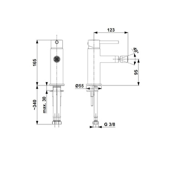 Bateria bidetowa KFA Armatura MOZA, złoty