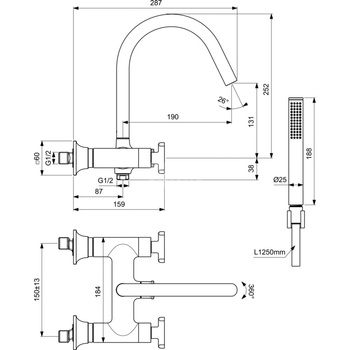 JOY NEO Bateria wannowo-natryskowa DC CROSS ACC CHR