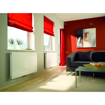 Grzejnik płytowy typ 12 KERMI X2 Plan-Vplus, lewy, z osłoną wym. 905 x 605 mm, kolor biały, moc 967 W