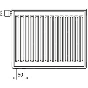 Grzejnik płytowy typ 33 KERMI X2 Profil-V, lewy, z osłonami wym. 750 x 2000 mm, kolor biały, moc 5290 W