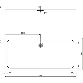 ULTRAFLAT S BRODZIK 200X90 JET BLK