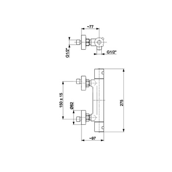 Bateria natryskowa ścienna KFA Armatura MOZA, kolor czarny