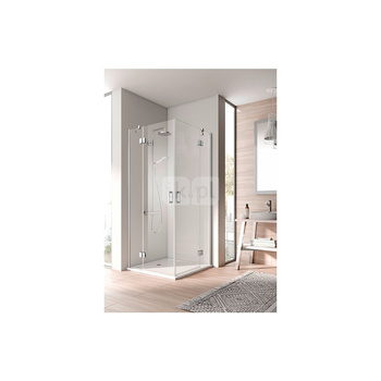 Kermi wej. narożne, cz. lewa Osia ESL 1000x 2000 BV: 975-1000 srebro wysoki połysk, szkło ESG przezroczyste z Clean