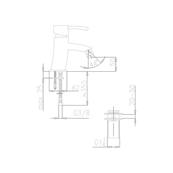 Bateria bidetowa KFA Armatura DIAMENT, chrom