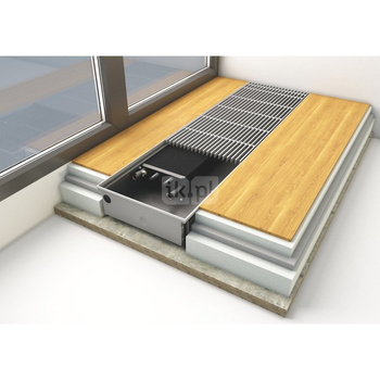 Grzejnik konwektorowy ZEHNDER Terraline, wym. 190 x 2800 mm, kolor aluminiowy naturalny, moc 1340 W