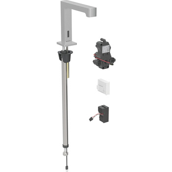 Bateria umywalkowa Geberit Brenta, stojąca, zasilanie sieciowe, do podtynkowej skrzynki funkcyjnej, bez mieszacza, stal nierdzewna