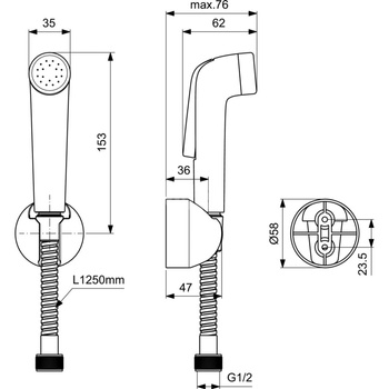 IDEALSPRAY SŁUCHAWKA BIDETOWA KPL. BIAŁA